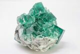 Cubic Green Fluorite Crystal Cluster on Quartz - China #197171-5
